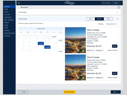 Voyage calendar view