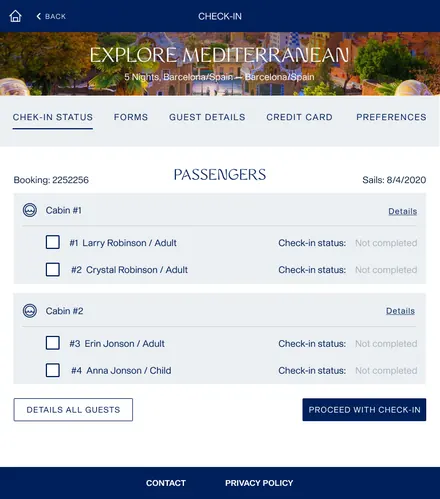Check-in status