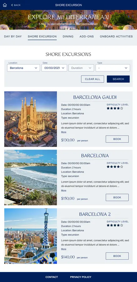 Shore excursions